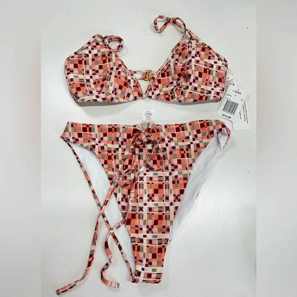 L*Space Block Party Swim Set Joy Bottom & Helena Top New With Tags Size Large
